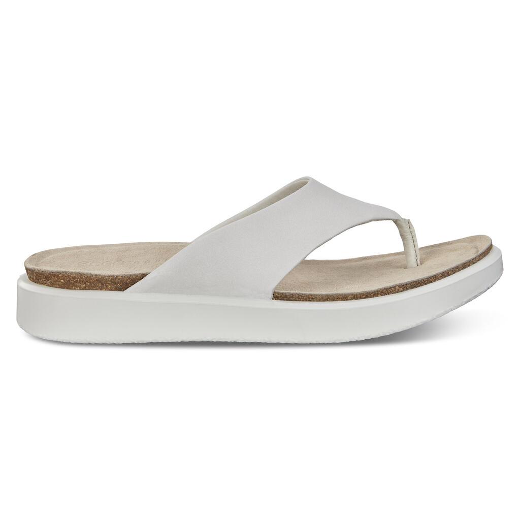 Ecco Corksphere Thong Womens Slide Sandals White Outlet - India YFN-750392